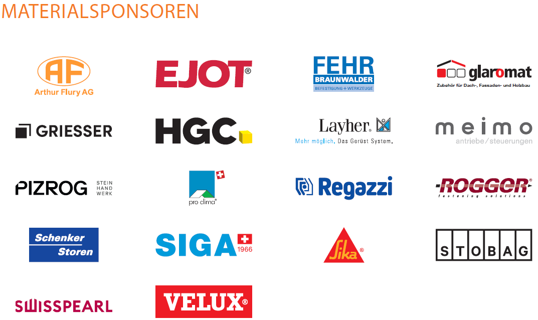 Logos Materialsponsoren SwissSkills 2025