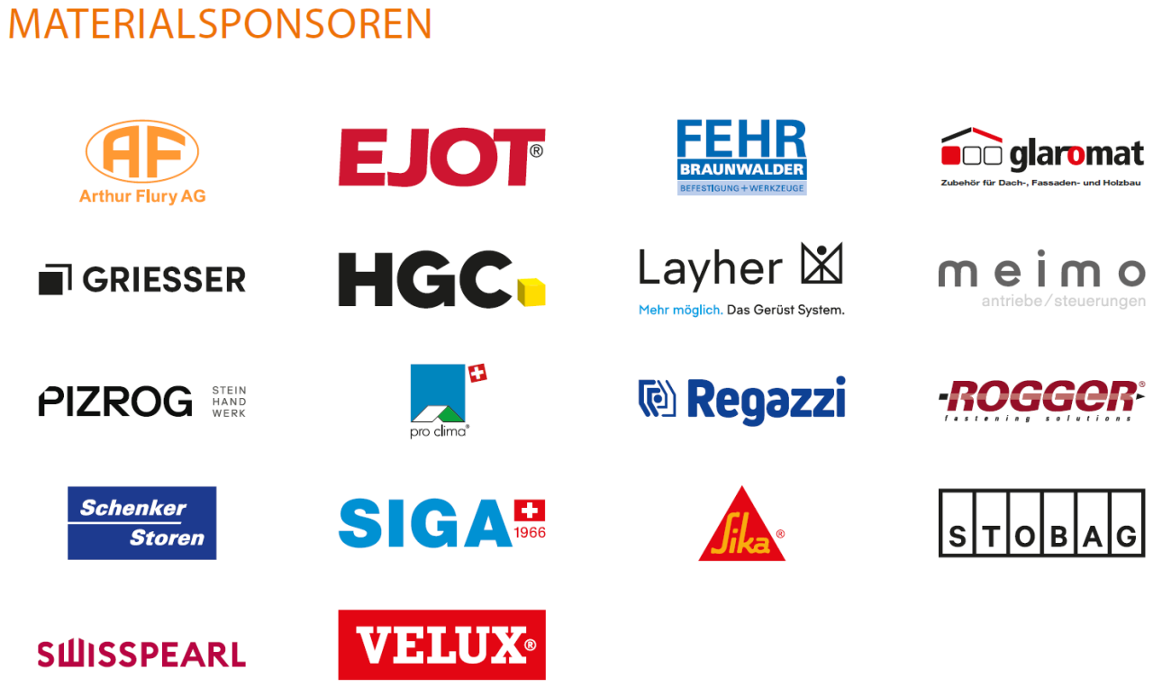 Logos Materialsponsoren SwissSkills 2025 Logos Materialsponsoren SwissSkills 2025